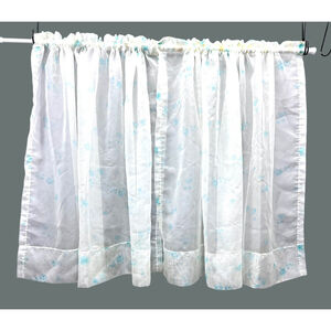 Sold Vintage JC Penney White and Blue Sheer Curtains MCM